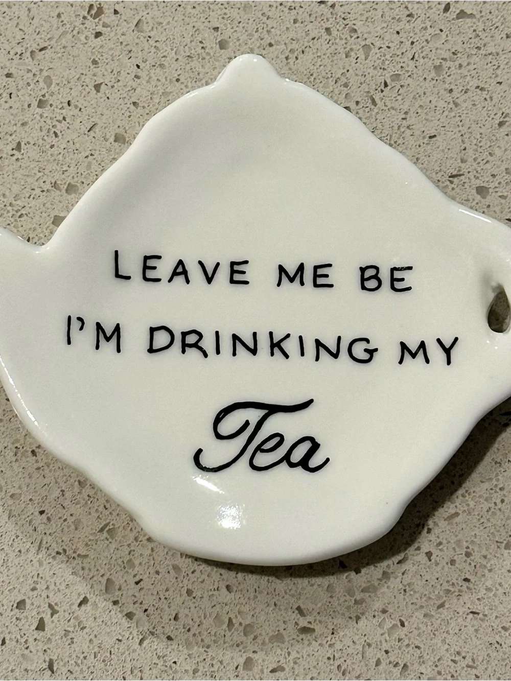 White Ceramic Tea Bag Rest - 